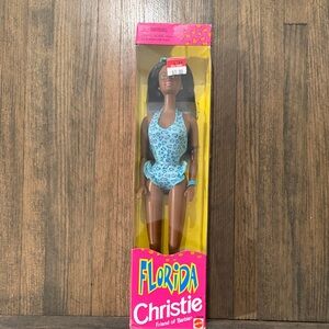 1998 Florida Christie friend of Barbie Doll in Blue Leopard Swimsuit - Kids Toys